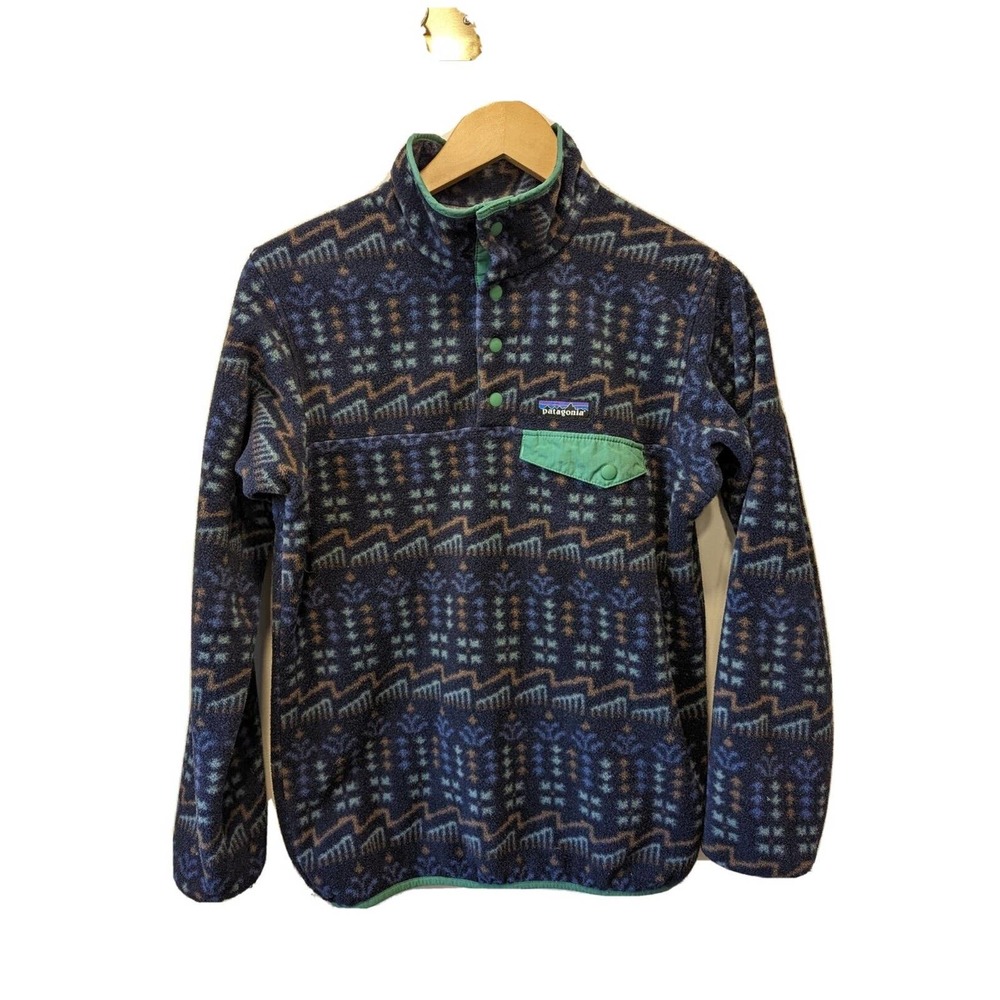 Patagonia Blue and Green Patterned Jacket